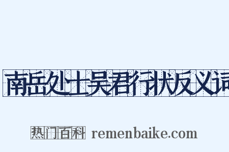 南岳处士吴君行状反义词是什么意思的图片
